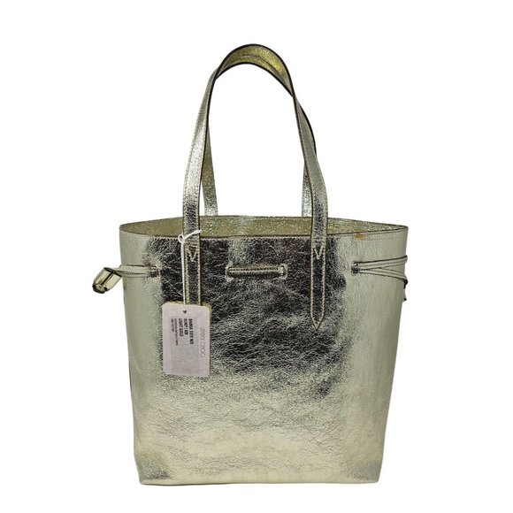 Jimmy Choo Barra Tote in Light Gold Distressed Metallic - Picture 2 of 12